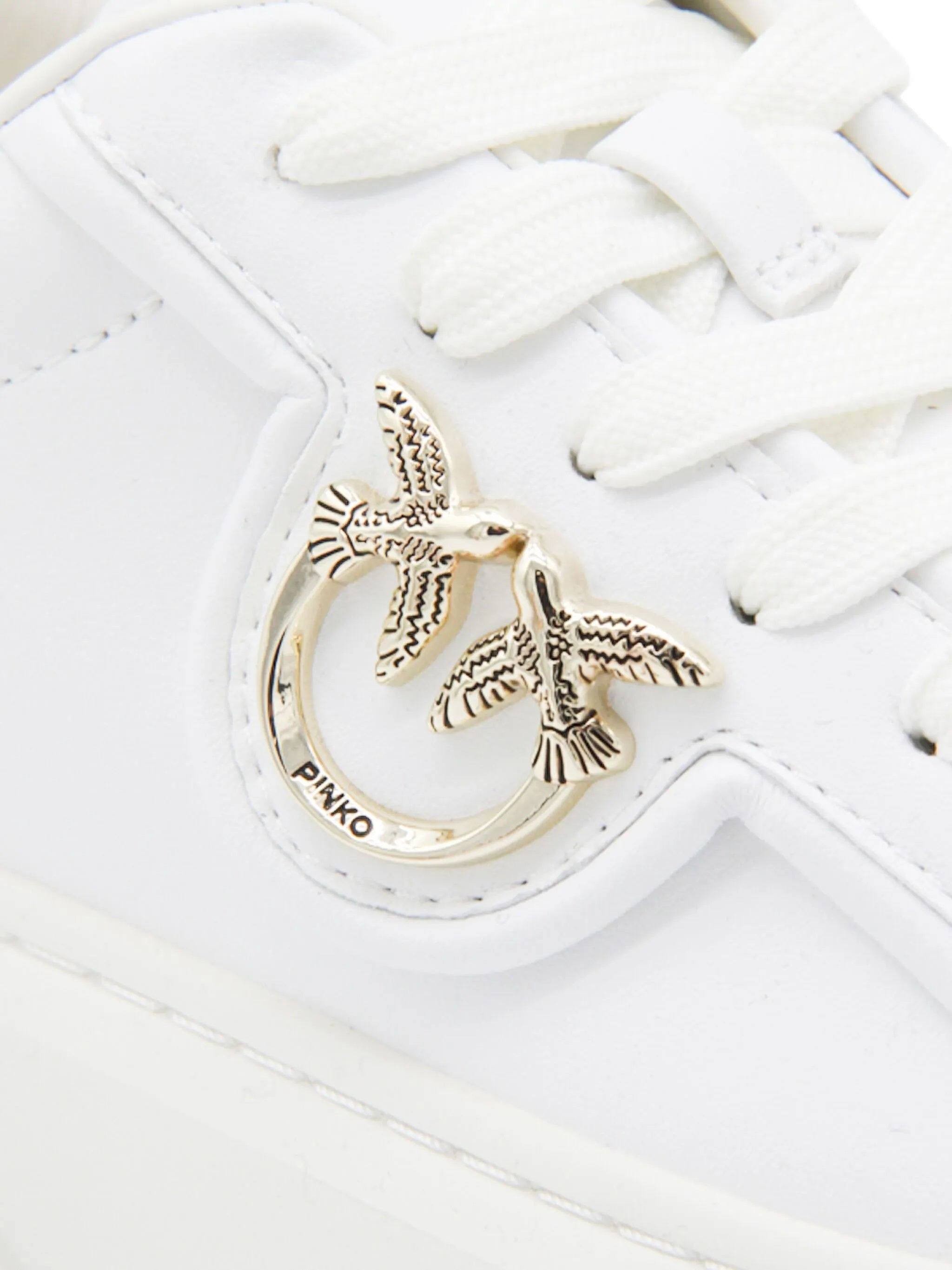 White Yoko 06 Metallic-Accent Leather Sneakers