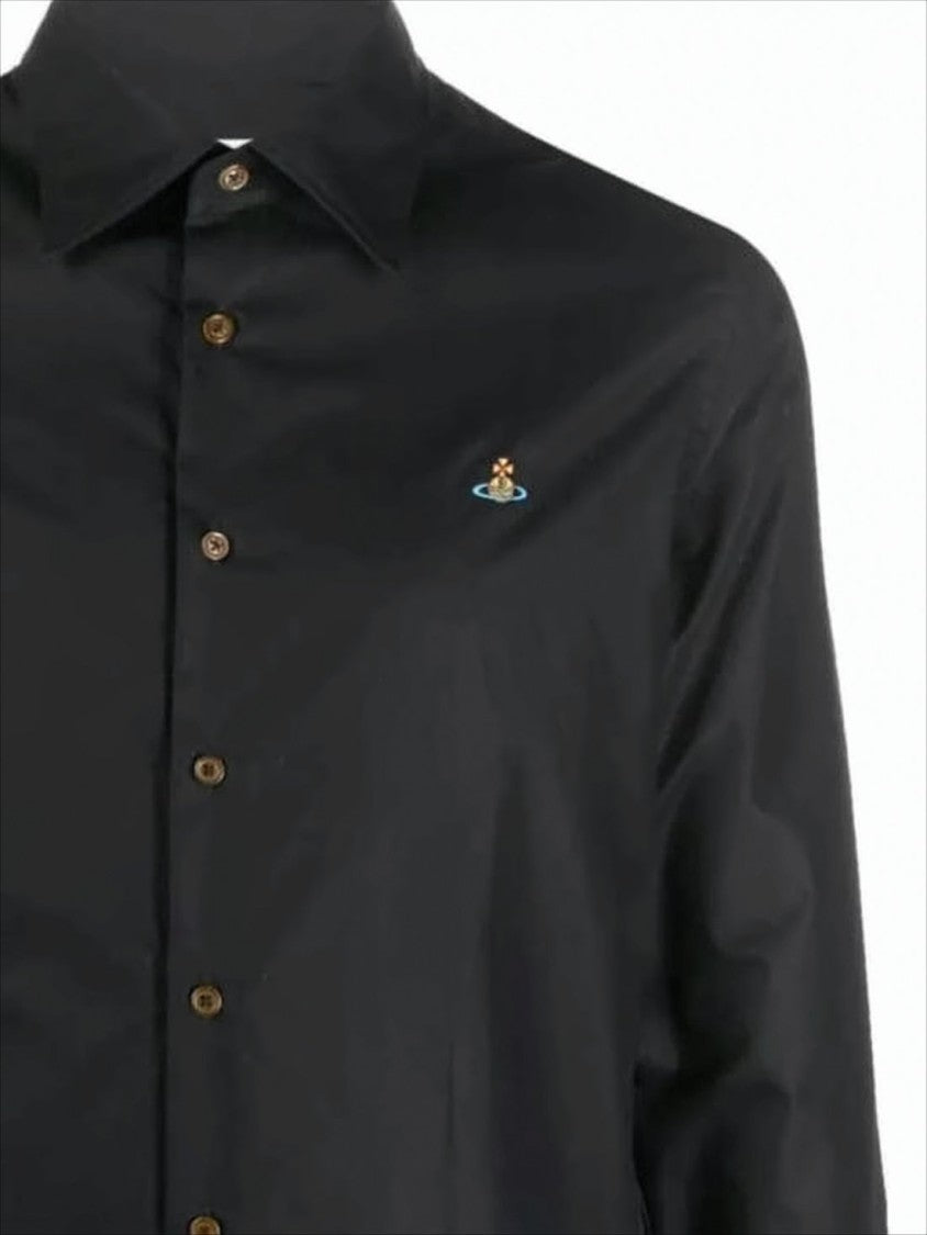 Classic Long-Sleeve Shirt with Embroidered Detail