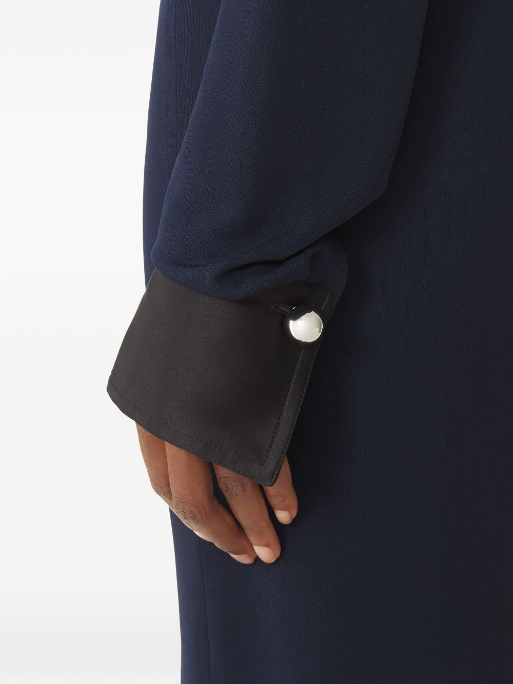 Dark Blue Long Sleeve Maxi Dress