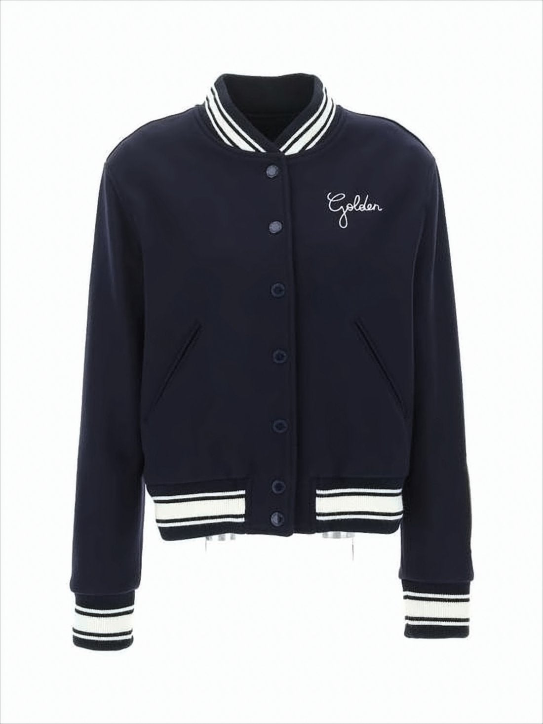 Cropped Varsity Jacket with Contrasting Details