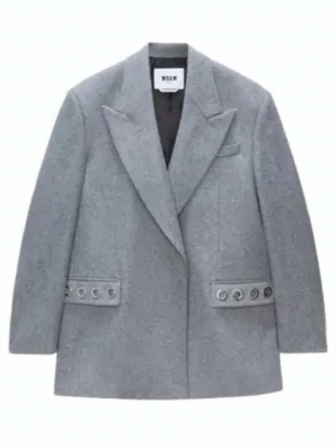 Tailored Grey Blazer With Double-Breasted Front