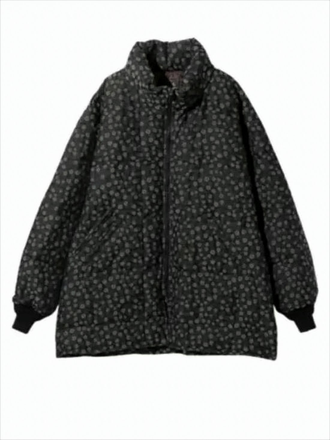 Casual Padded Jacket With Subtle Dark Pattern