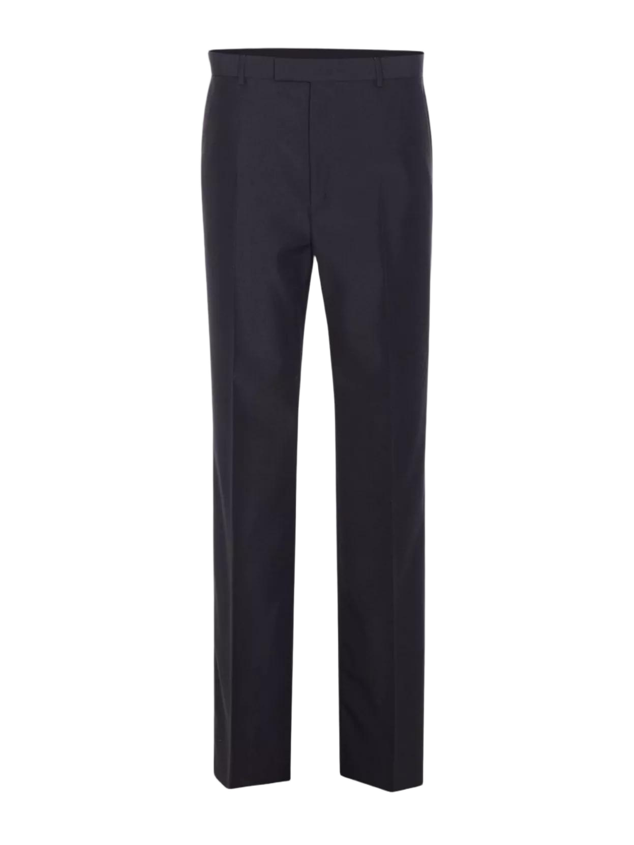 Selvedge Design Black Wool Pants With Tailored Fit