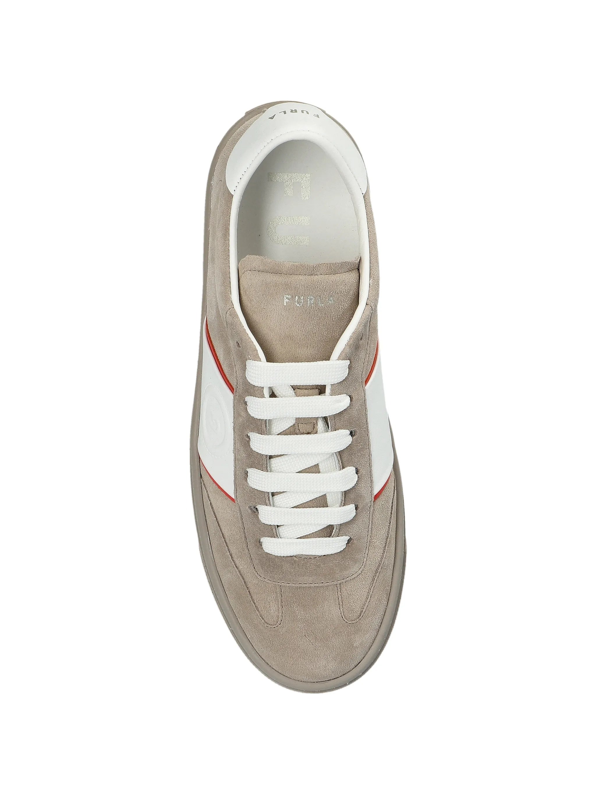 Enjoy Lace Uo Beige Suede Leather Sneakers