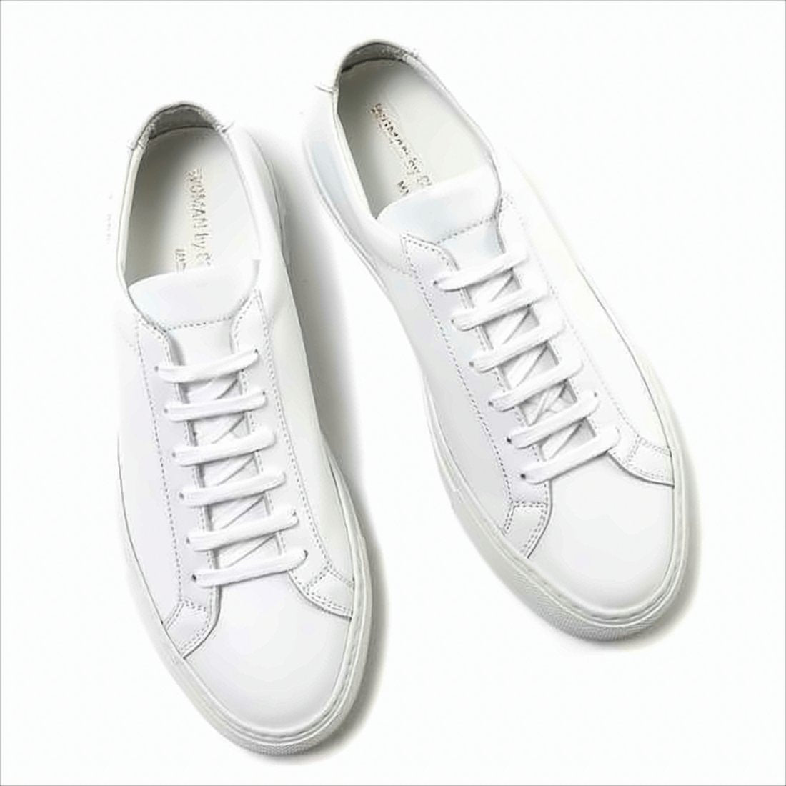 White Cowhide Sneakers with Minimalist Design