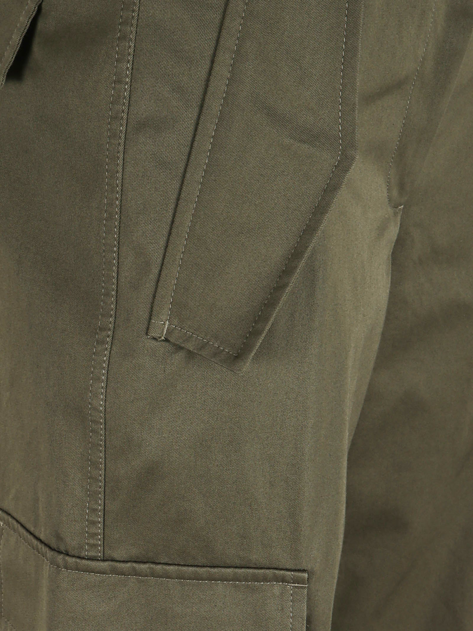 Marrow Green Trousers with Check Trim