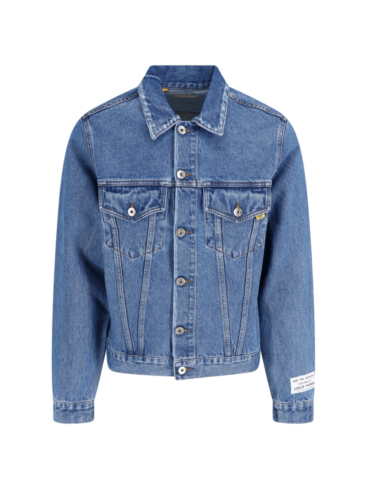 Blue Worn-Wash Logo Denim Jacket