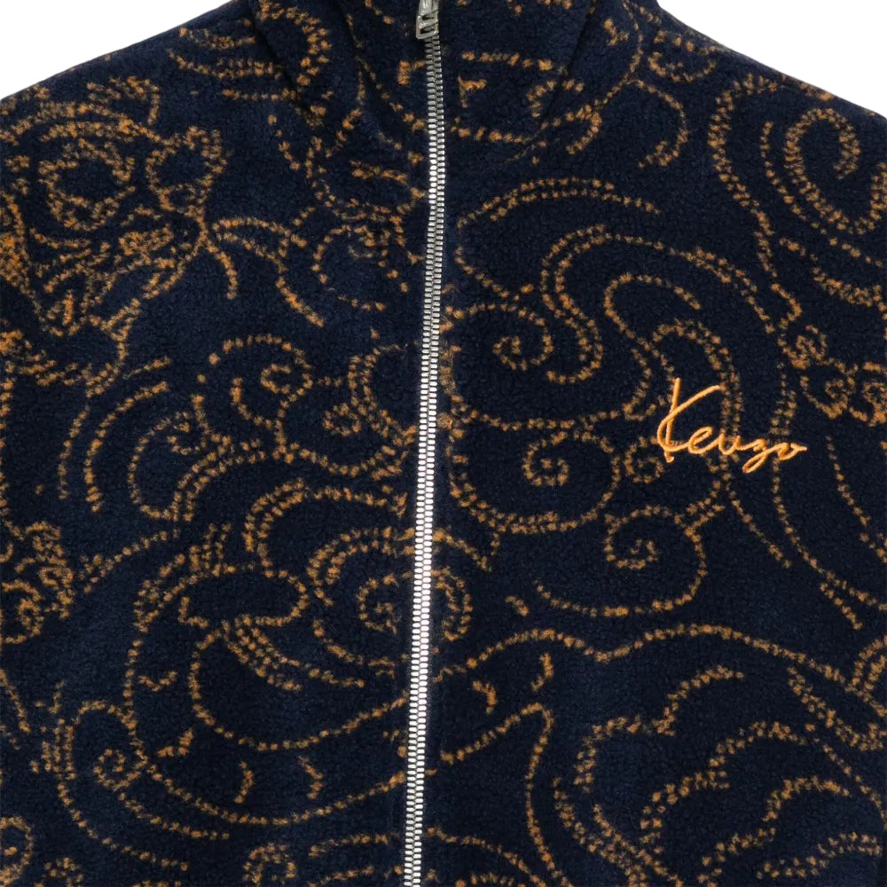 Plush Textured Coat With Intricate Floral Pattern