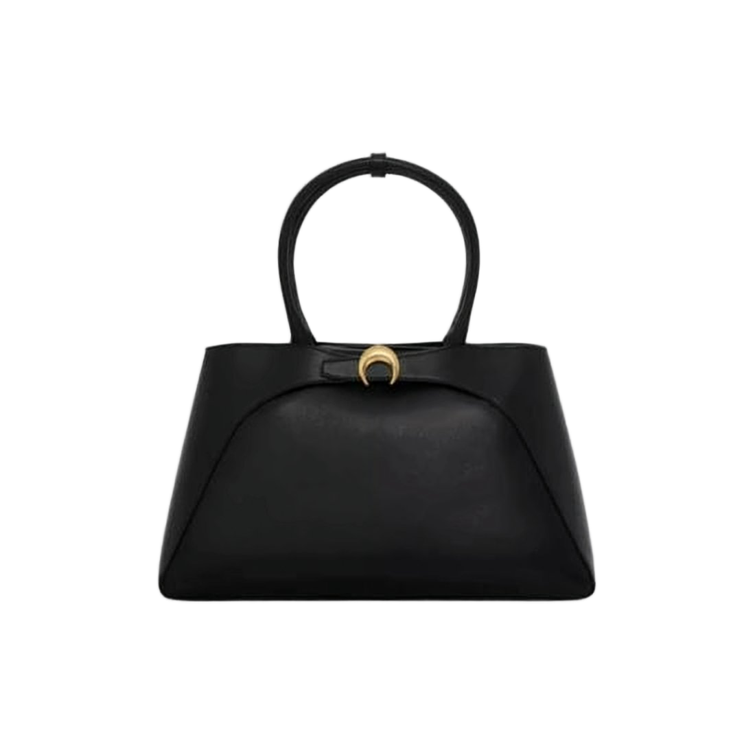 Structured Black Cow Leather Tote Bag