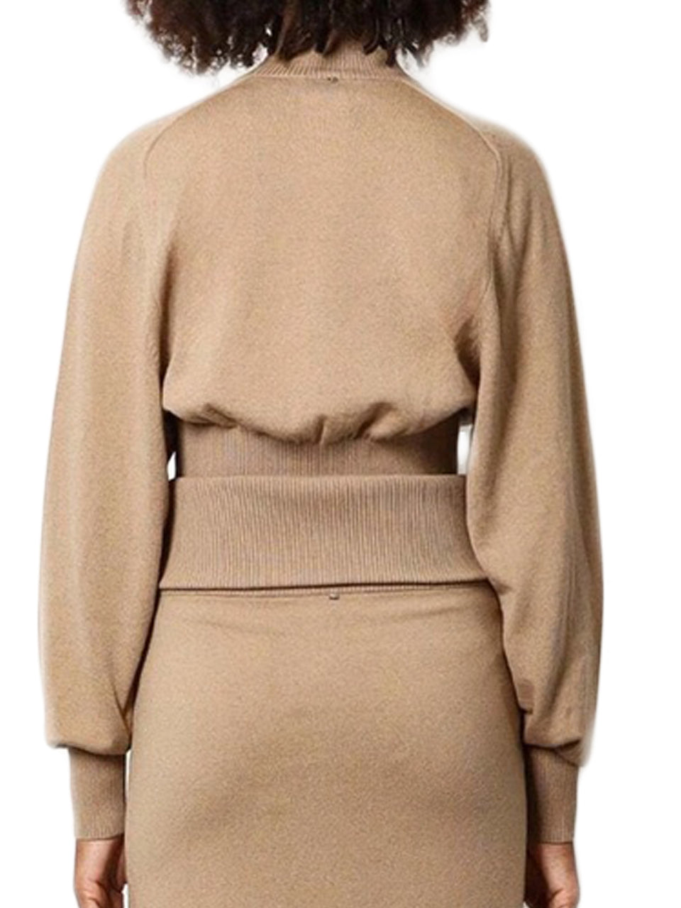 Cropped Turtleneck Sweater with High Neckline