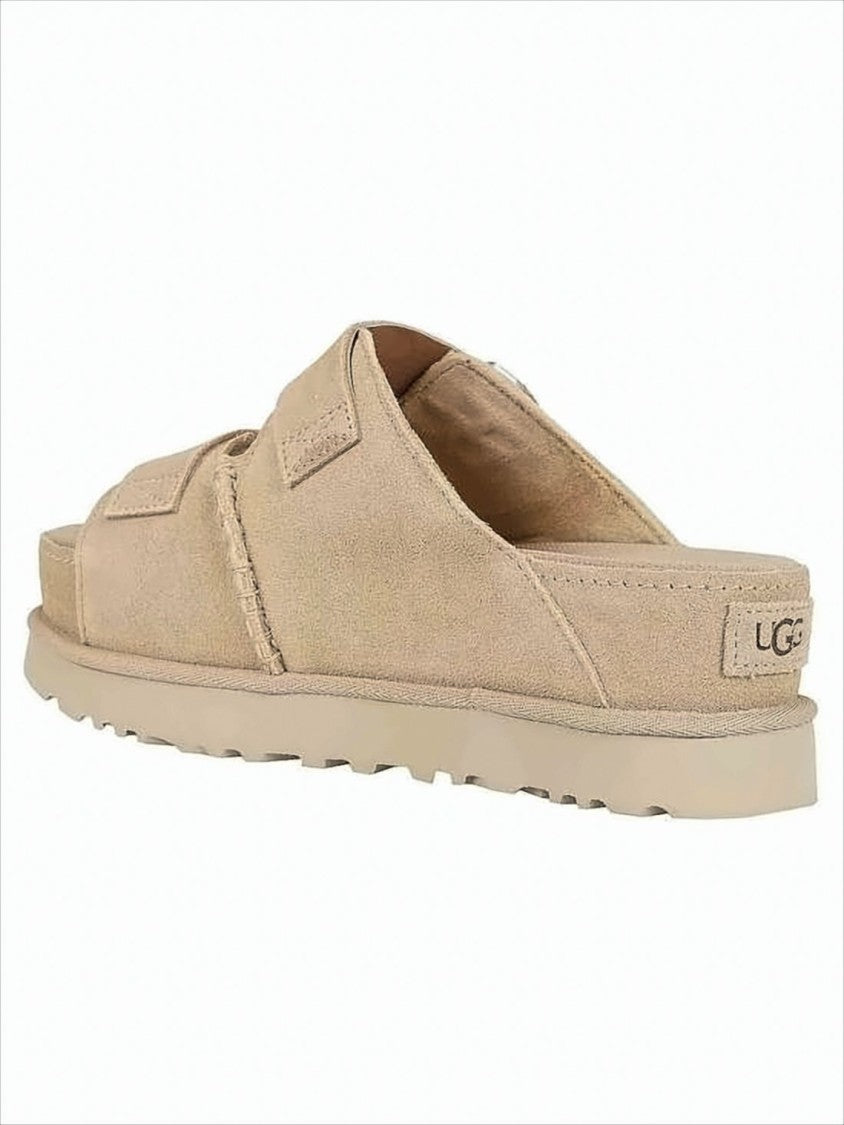 Suede Slip-On Mules with Adjustable Straps