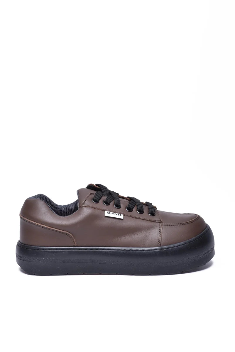 Leather Sneakers - Brown/Black