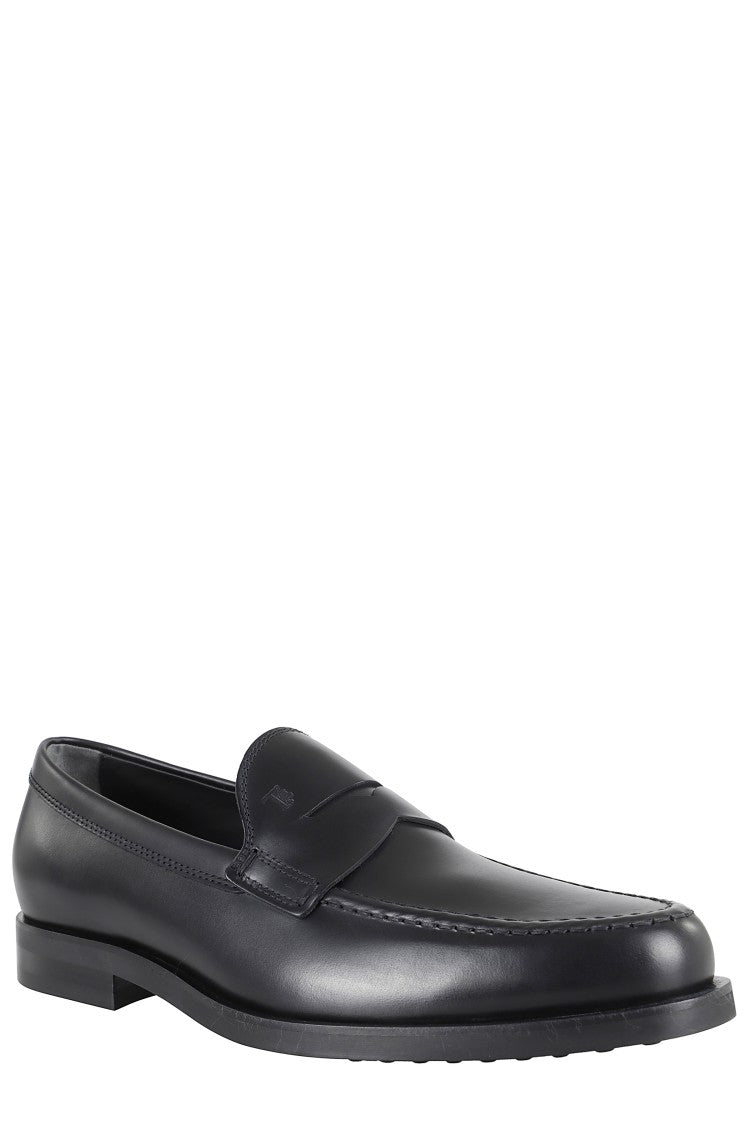 Formal Loafer With Embossed Logo In Smooth Leather