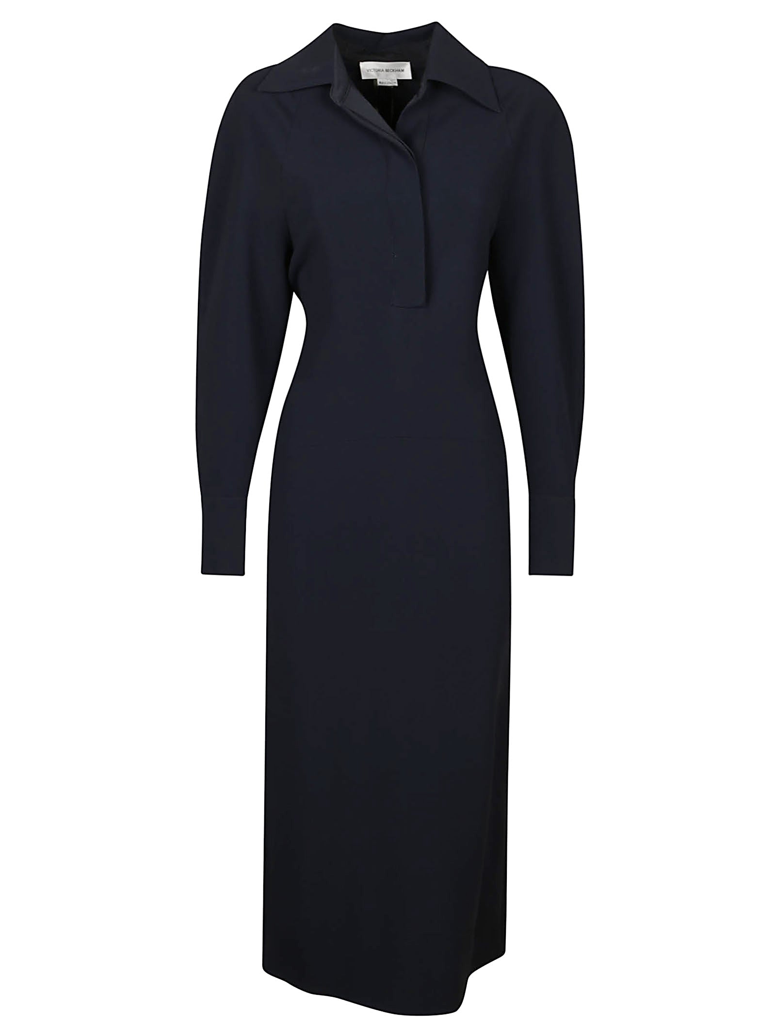 Long Sleeve Polo Collar Midi