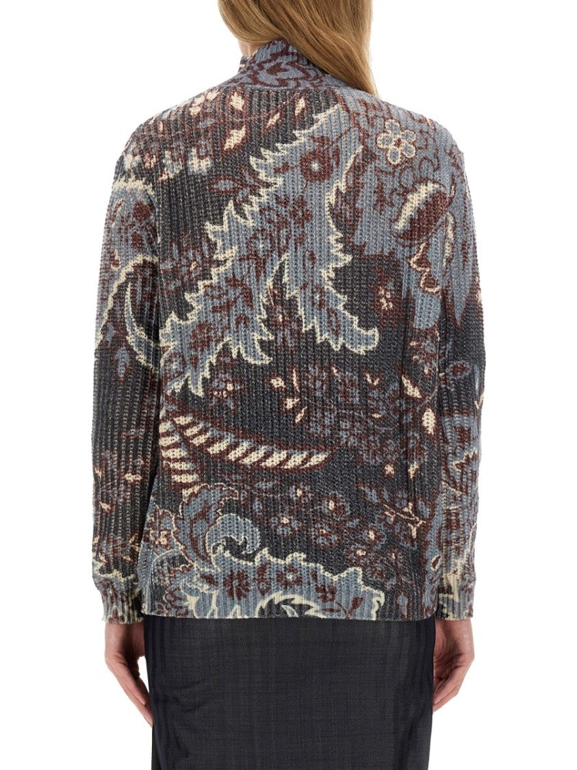 Oversized Floral Pattern Wool Sweater