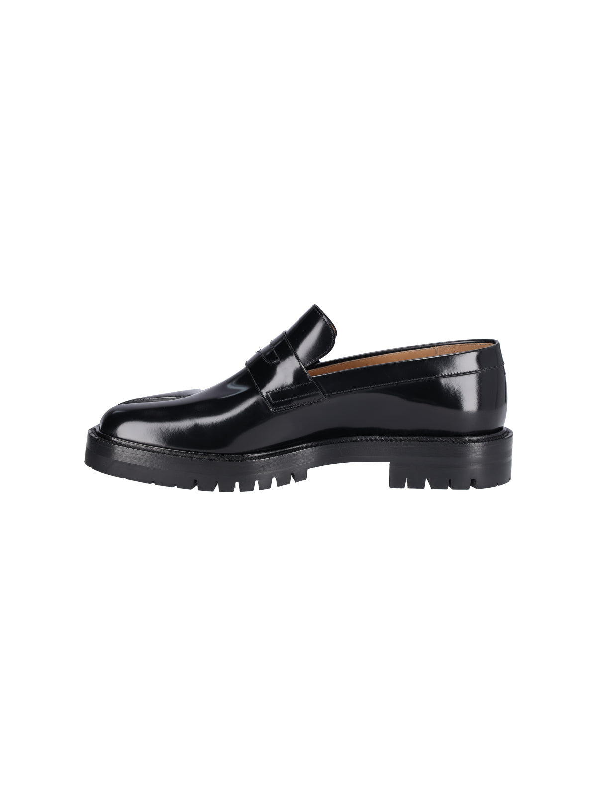 Moccasini Tabi County in Glossy Black Calf Leather