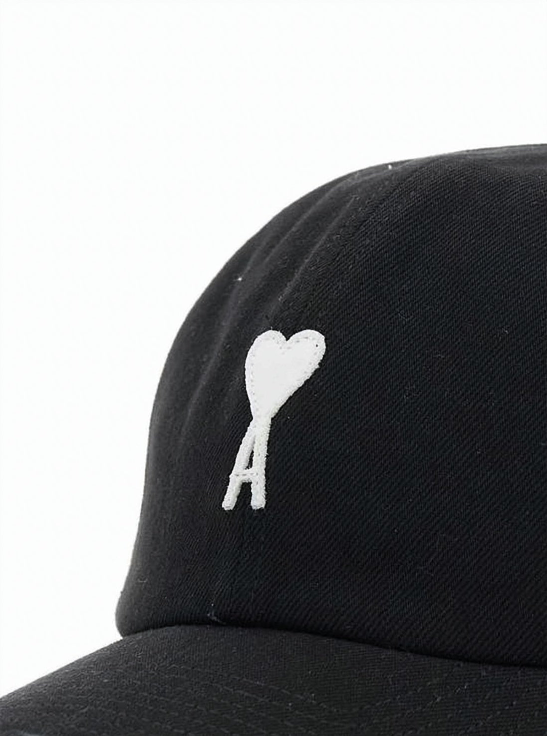 Curved Brim Black Baseball Cap With Embroidered Logo