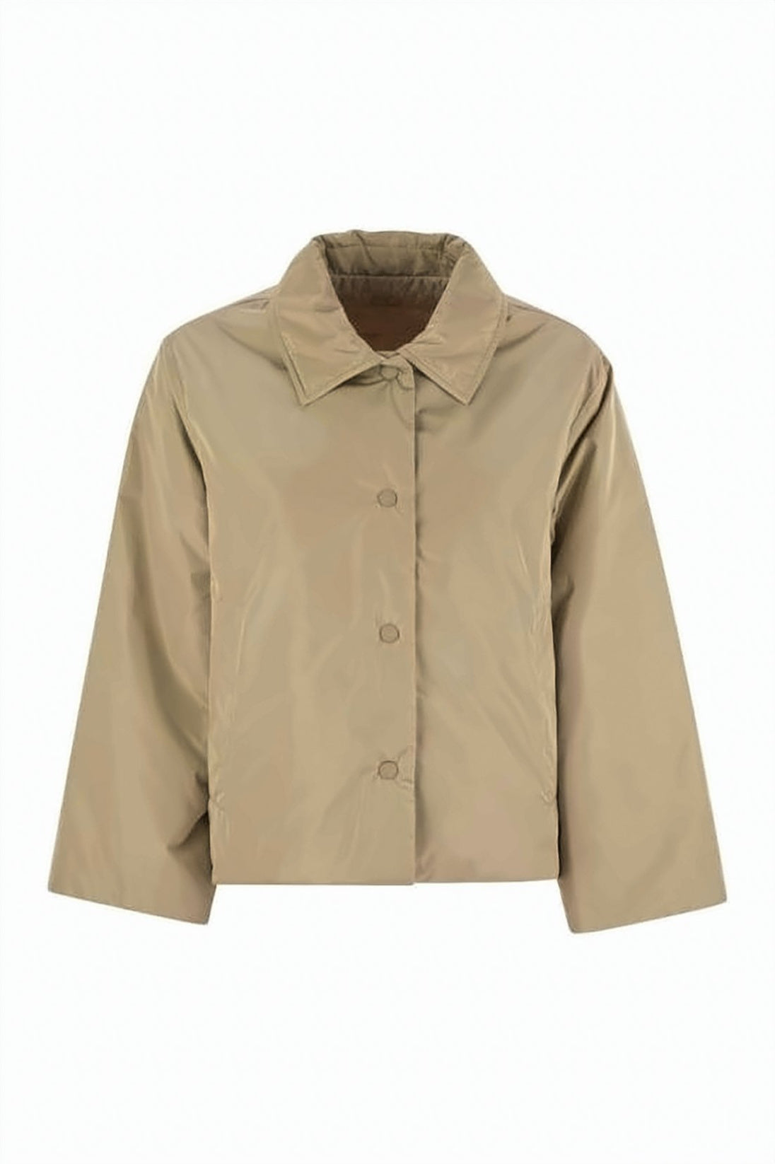 Cropped Boxy Jacket with Classic Collar
