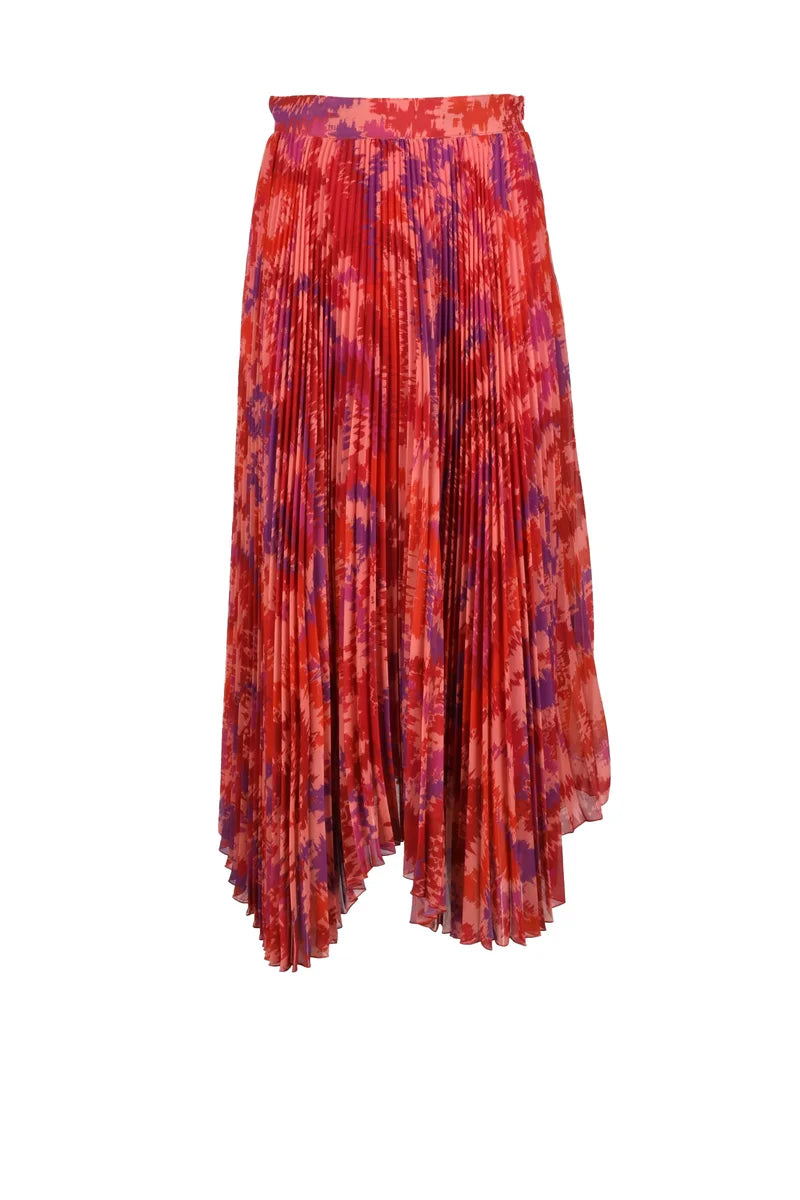 Pleated Skirt - Orange/Red