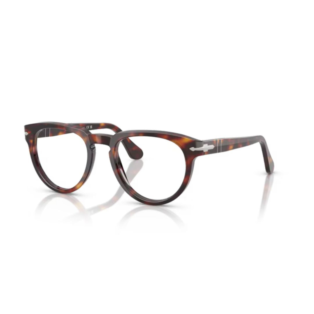 0po3377v Classic Round Frame Tortoiseshell Sunglasses with Cat-Eye Shape
