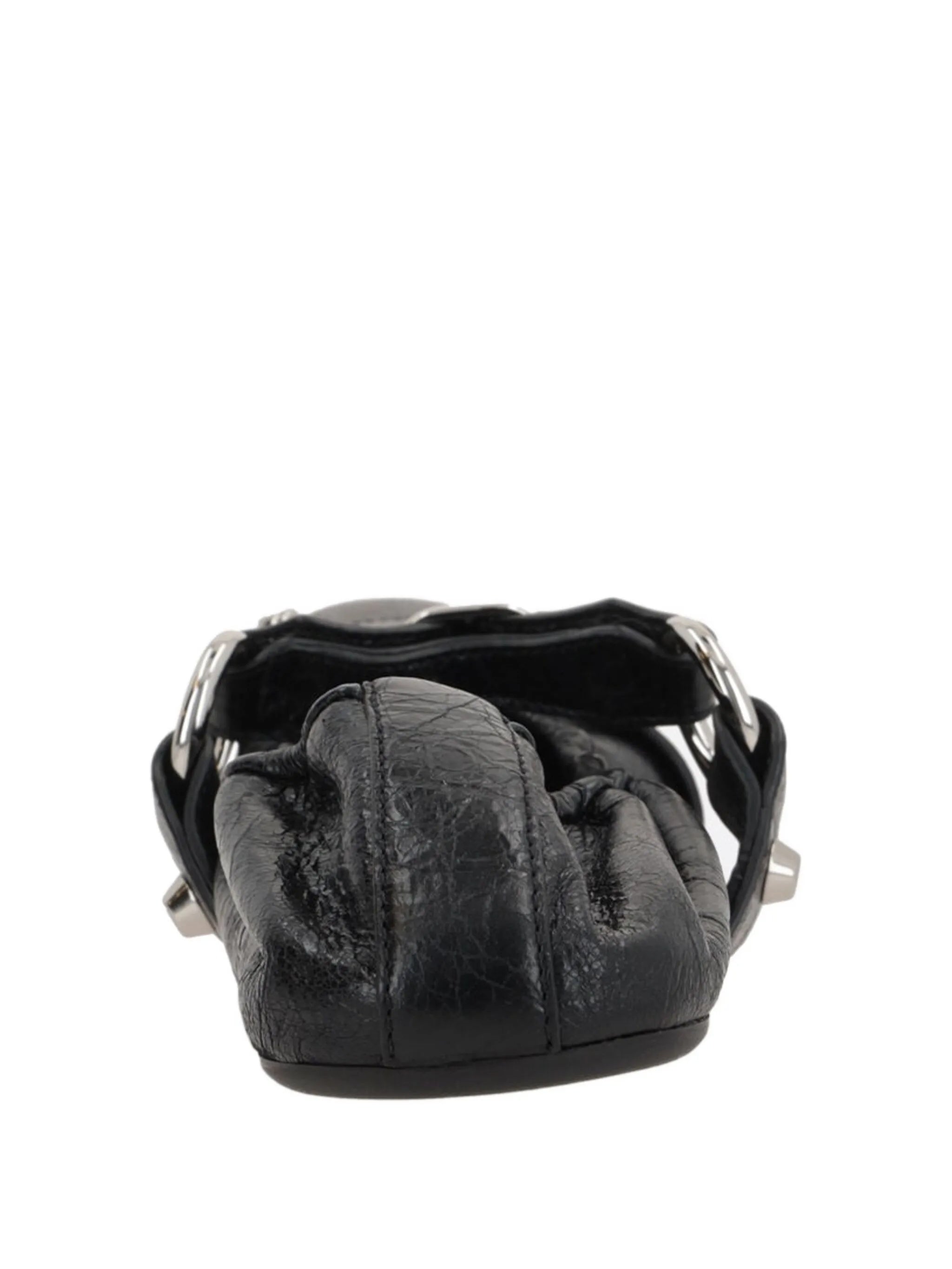 Black City Flap L005 Leather Ballerinas
