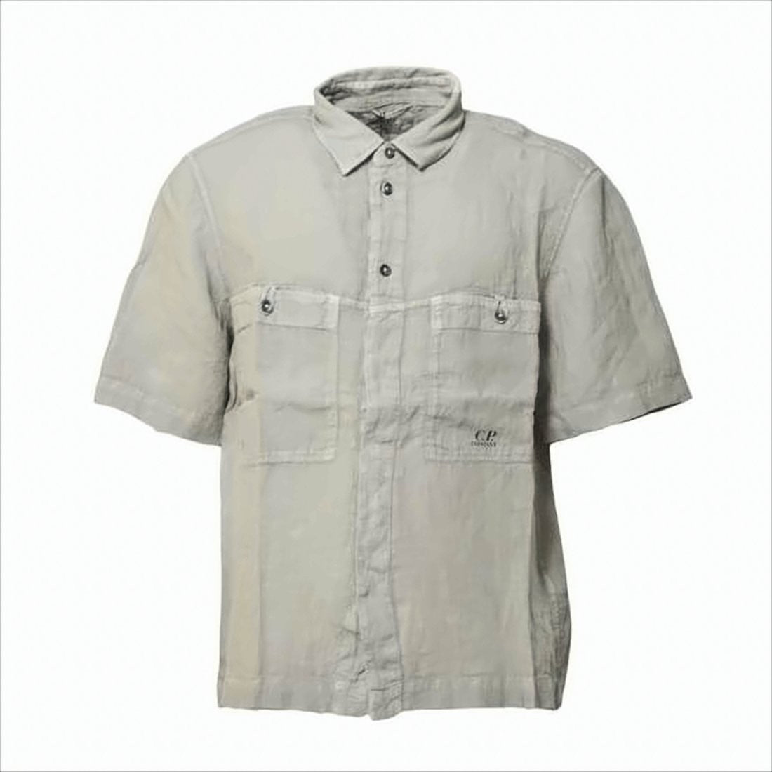 Relaxed Fit Short-Sleeve Linen Shirt with Subtle Branding