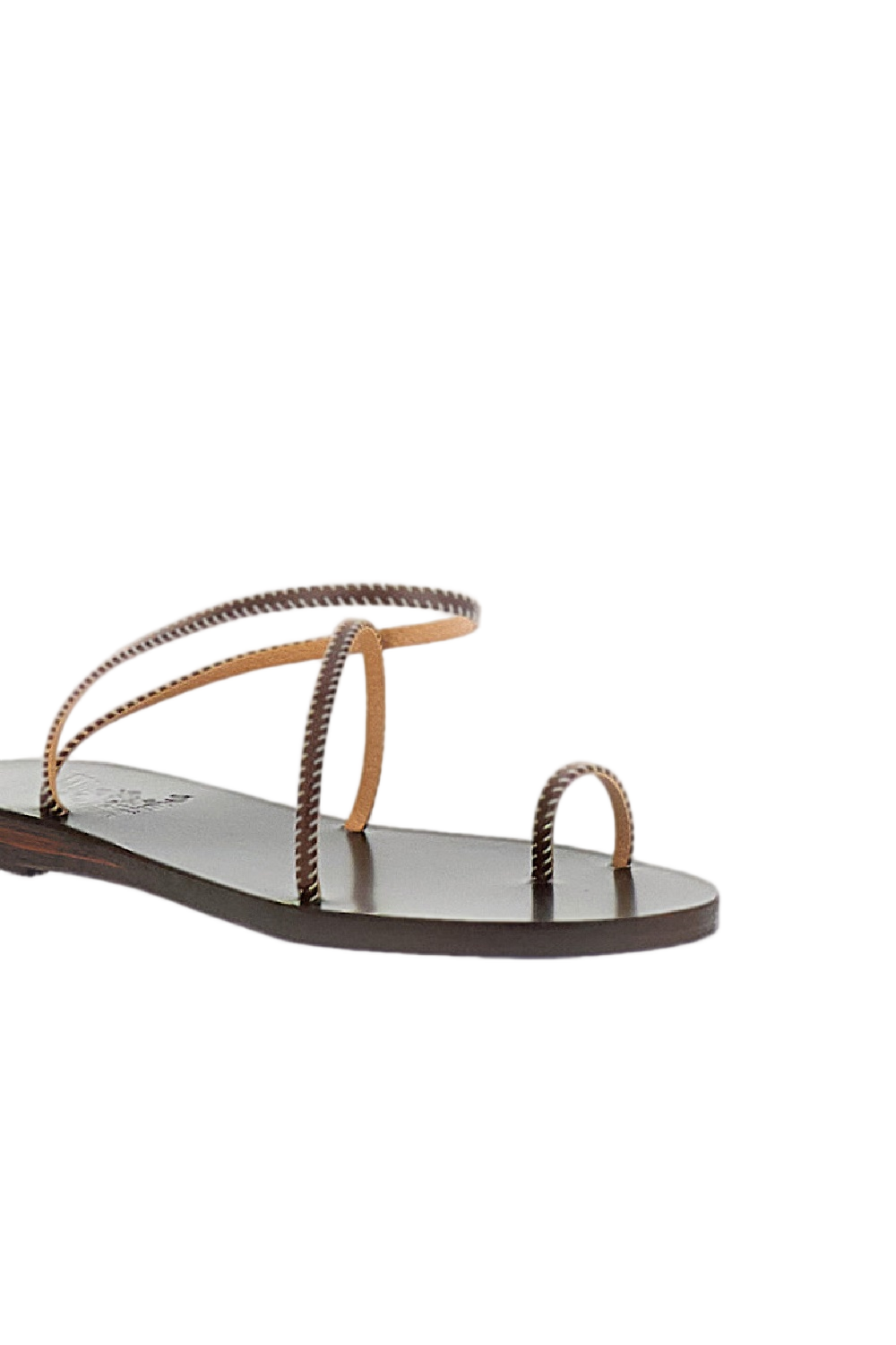 Brown Eleftheria Stitch Leather Sandals