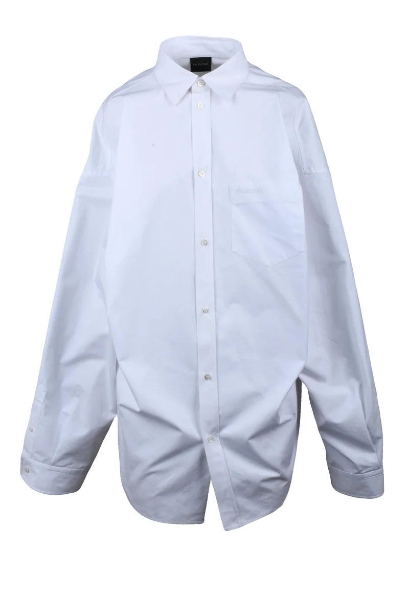 Asymmetric Oversize Shirt - White