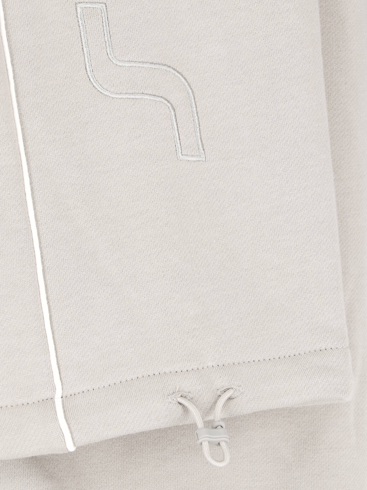Beige Relaxed Fit Tonal Piping Trousers
