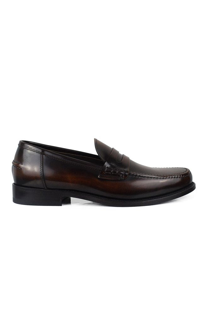 Brown Calfskin Leather Loafers