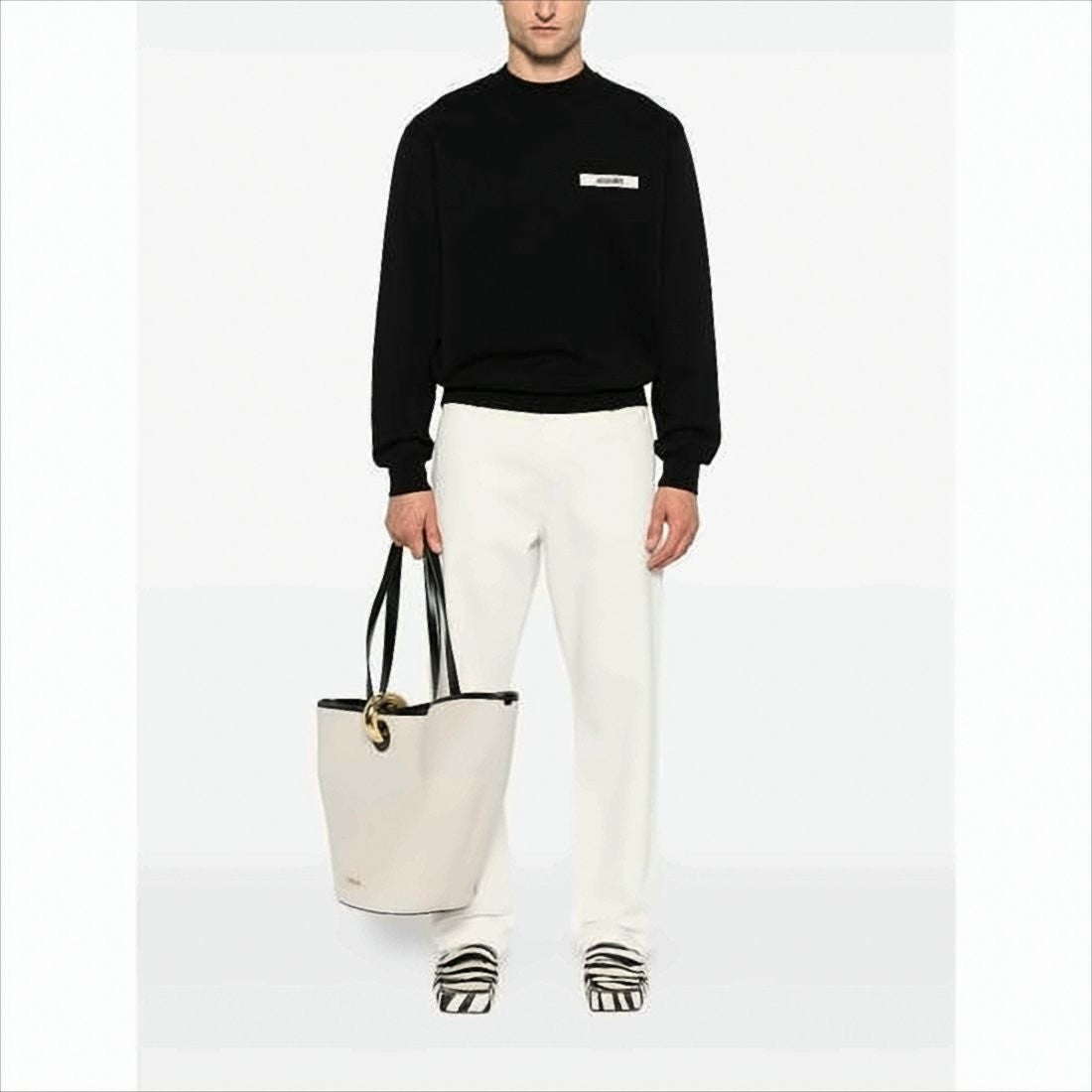 Relaxed Fit Long-Sleeve Shirt with Minimalist Patch Detail
