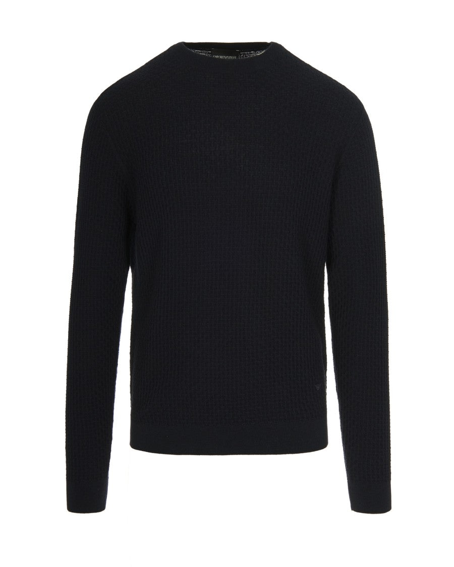 Navy Blue Virgin Wool Sweater
