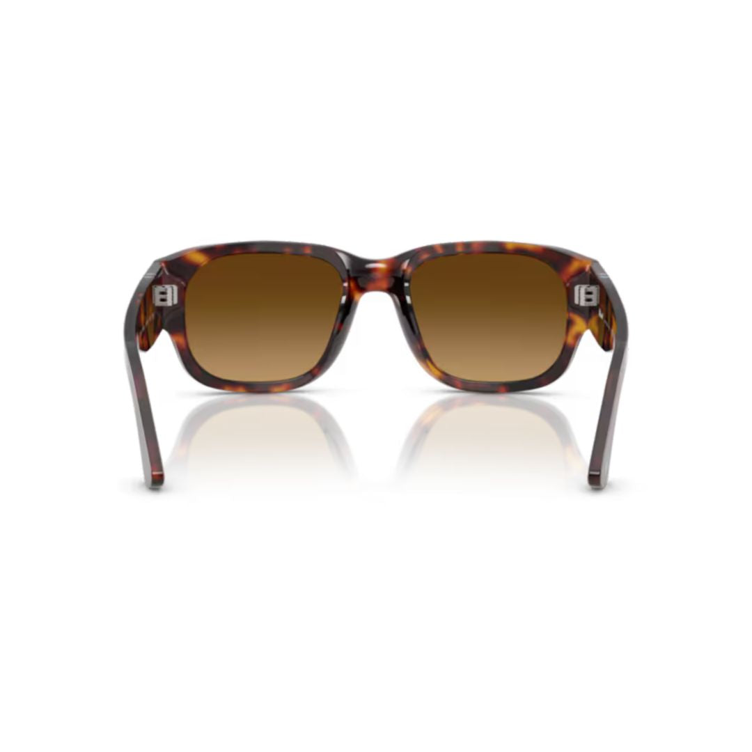 0po3380s Rectangular Tortoiseshell Sunglasses with Silver Arrow Detail