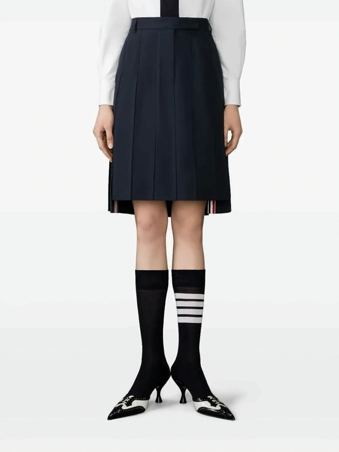Structured Pleated Cotton Skirt