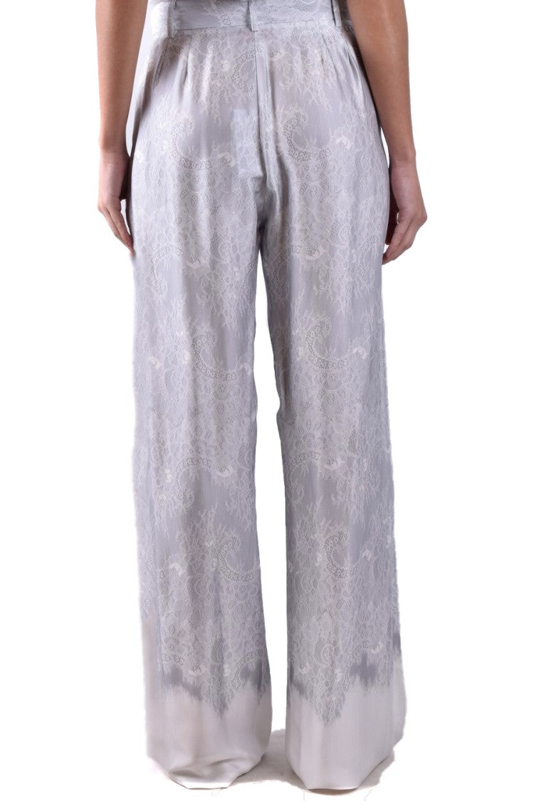Wide-Leg Trousers With Intricate Lace Detailing And Comfortable Fit