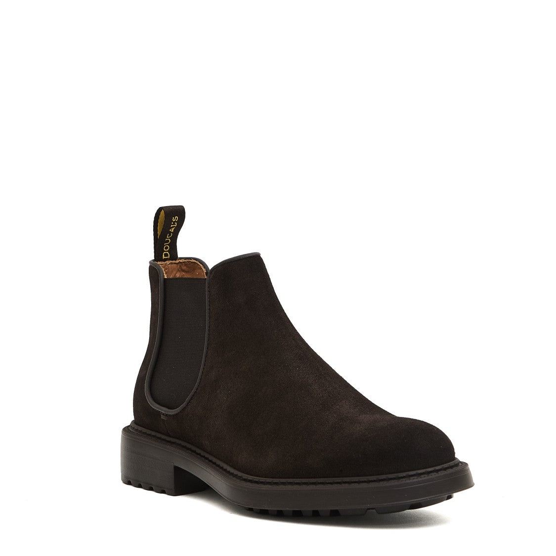 Brown Suede Ankle Boots With Elastic Side Panels And Durable Rubber Sole
