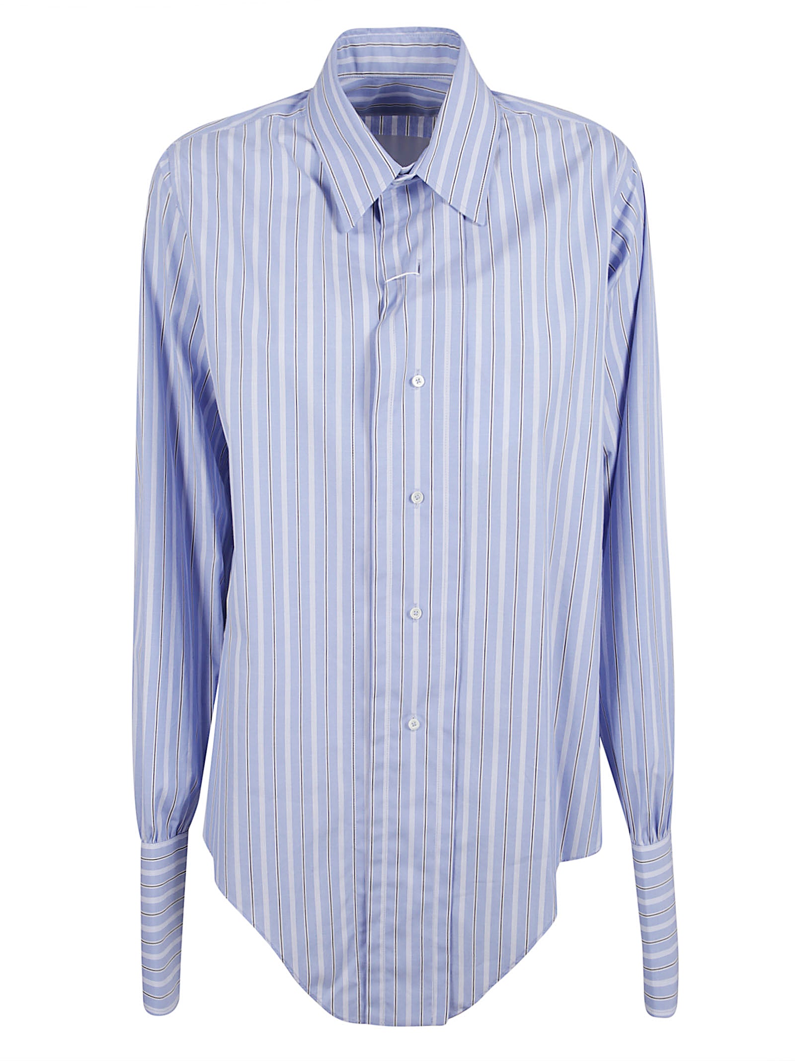 Striped Cotton Poplin Button-Down Shirt