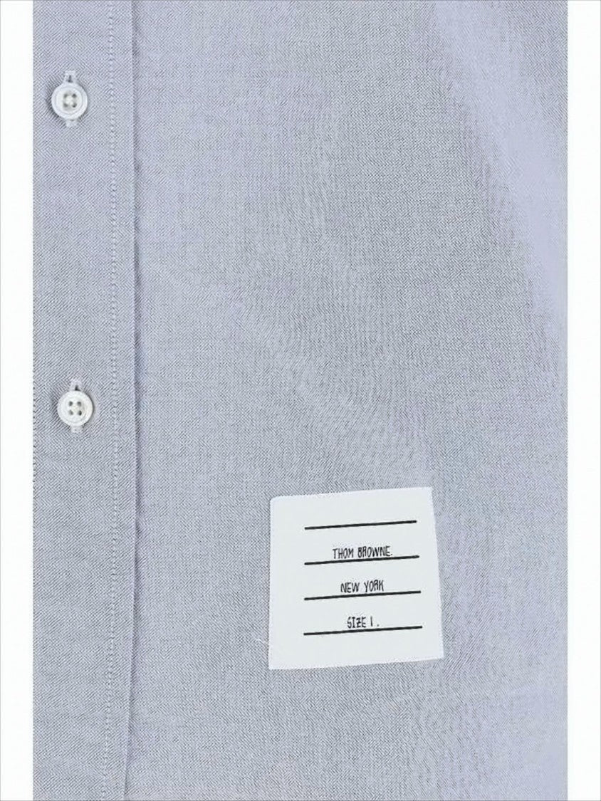 Long-Sleeve Light Blue Shirt with Red Piping