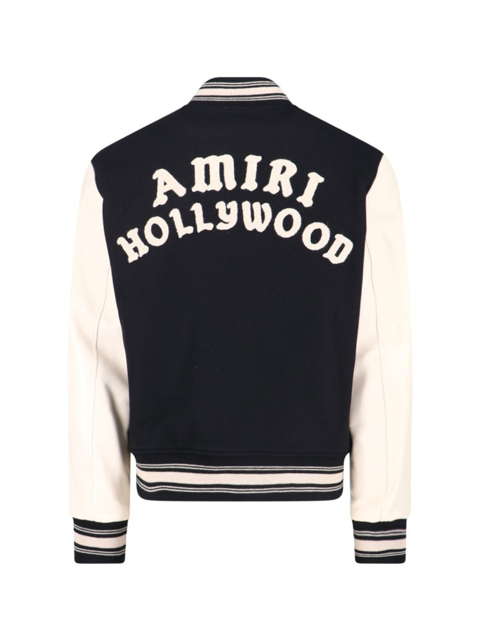 Varsity Jacket With White Contrasting Sleeves And Embroidered Detailing