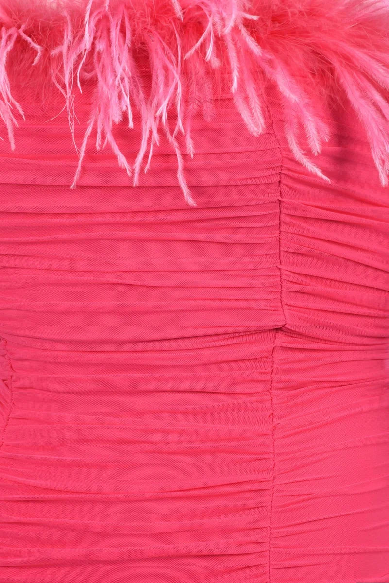 Bustier Dress Stretch Tulle - Fuchsia