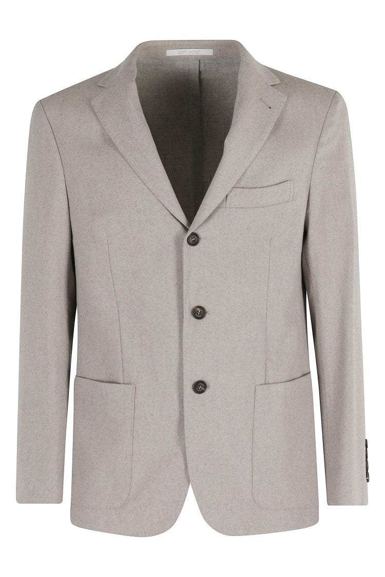 Sand Wool Cashmere Blend Single-Breasted Jacket