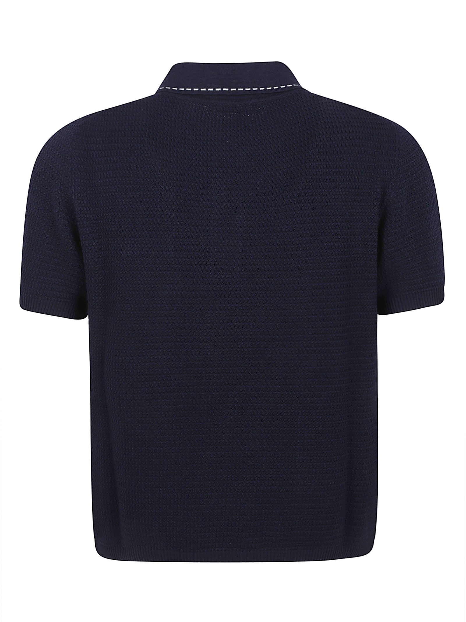 Textured Cotton Polo with Iconic Medusa Detail