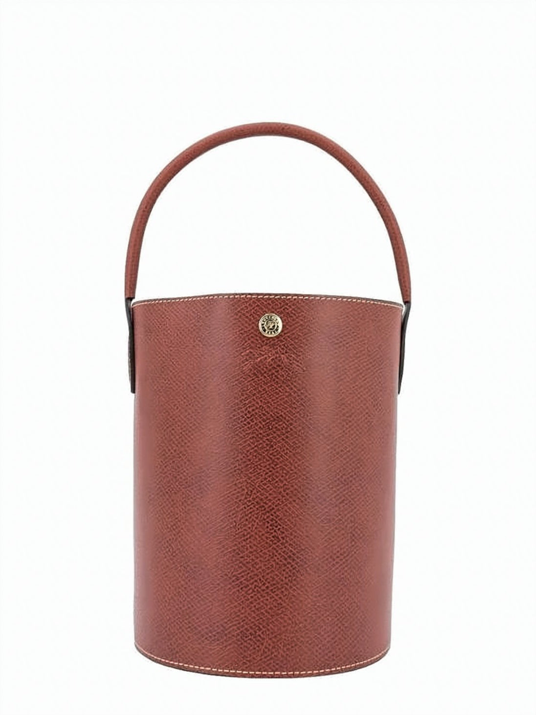 Structured Brown Cowhide Leather Shoulder Bag