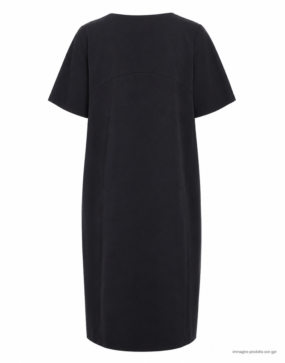 Long Crew Neck Cotton Blend Dress