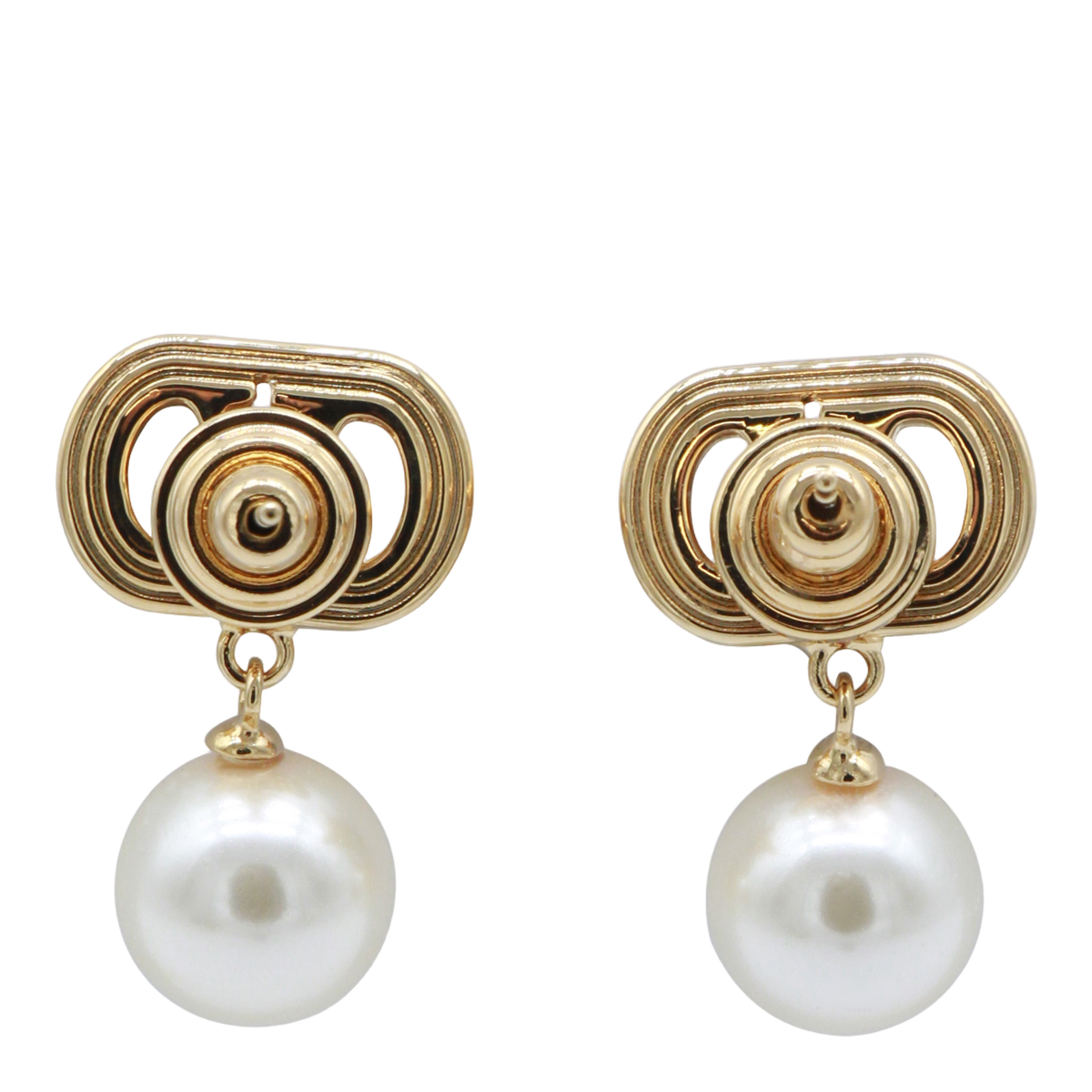 Golden Earrings with Fine Chain