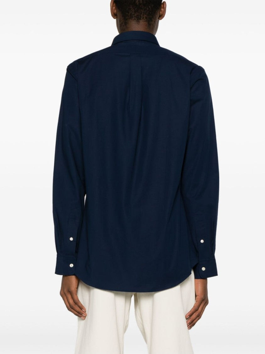 Tailored Blue Shirt with Button-Down Collar