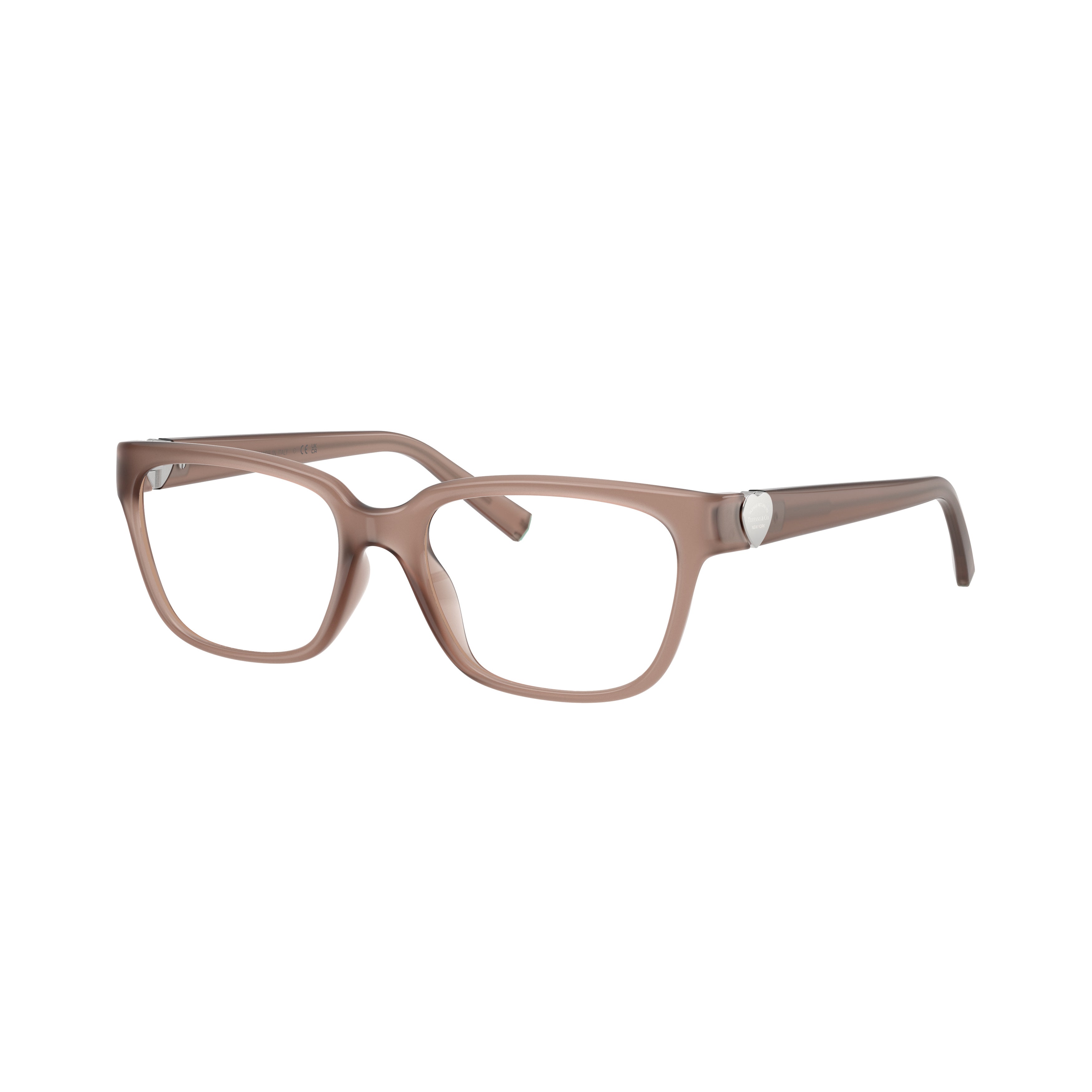 0tf2286d Translucent Brown Rectangular Eyeglasses