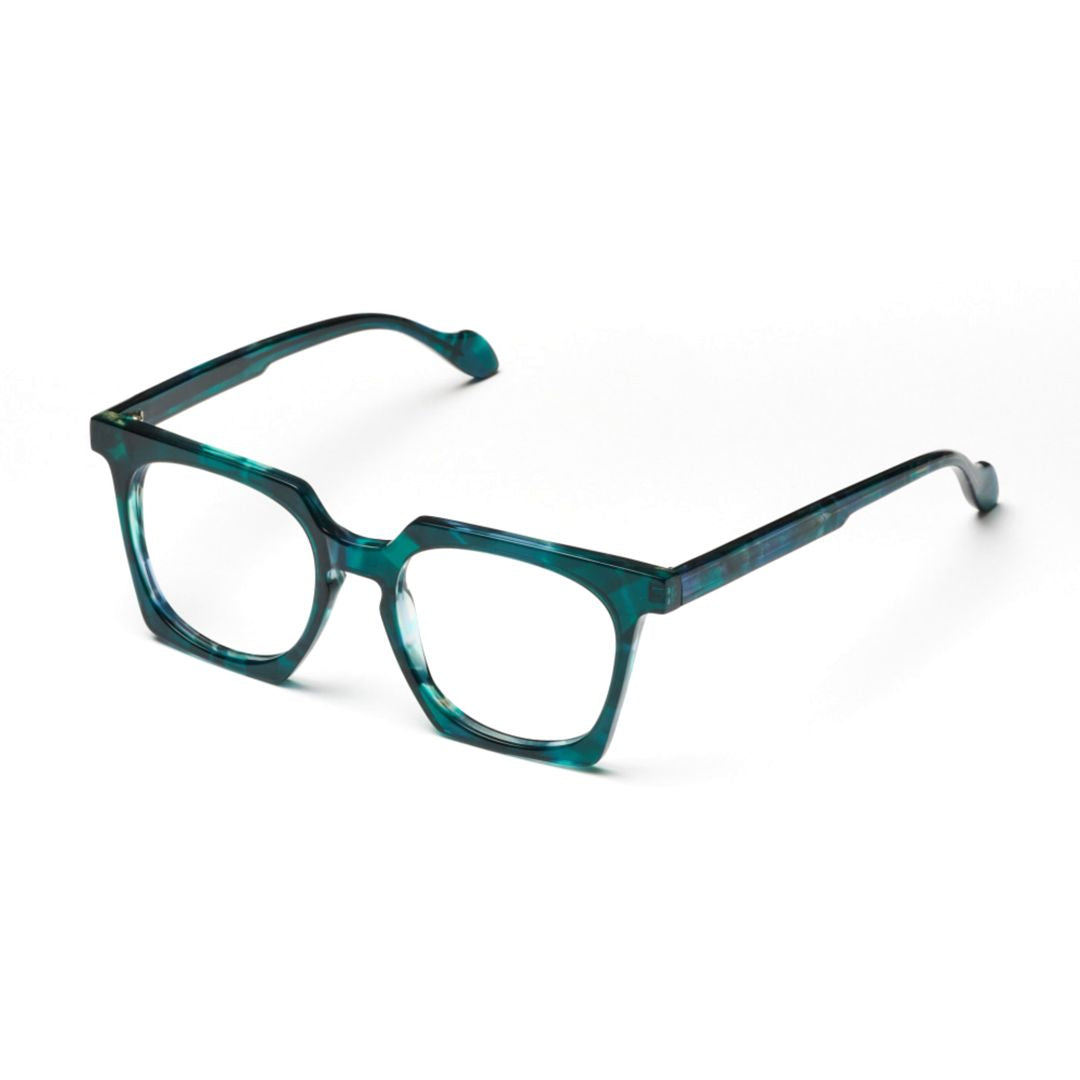 Maya Light Translucent Teal Square Frame Sunglasses