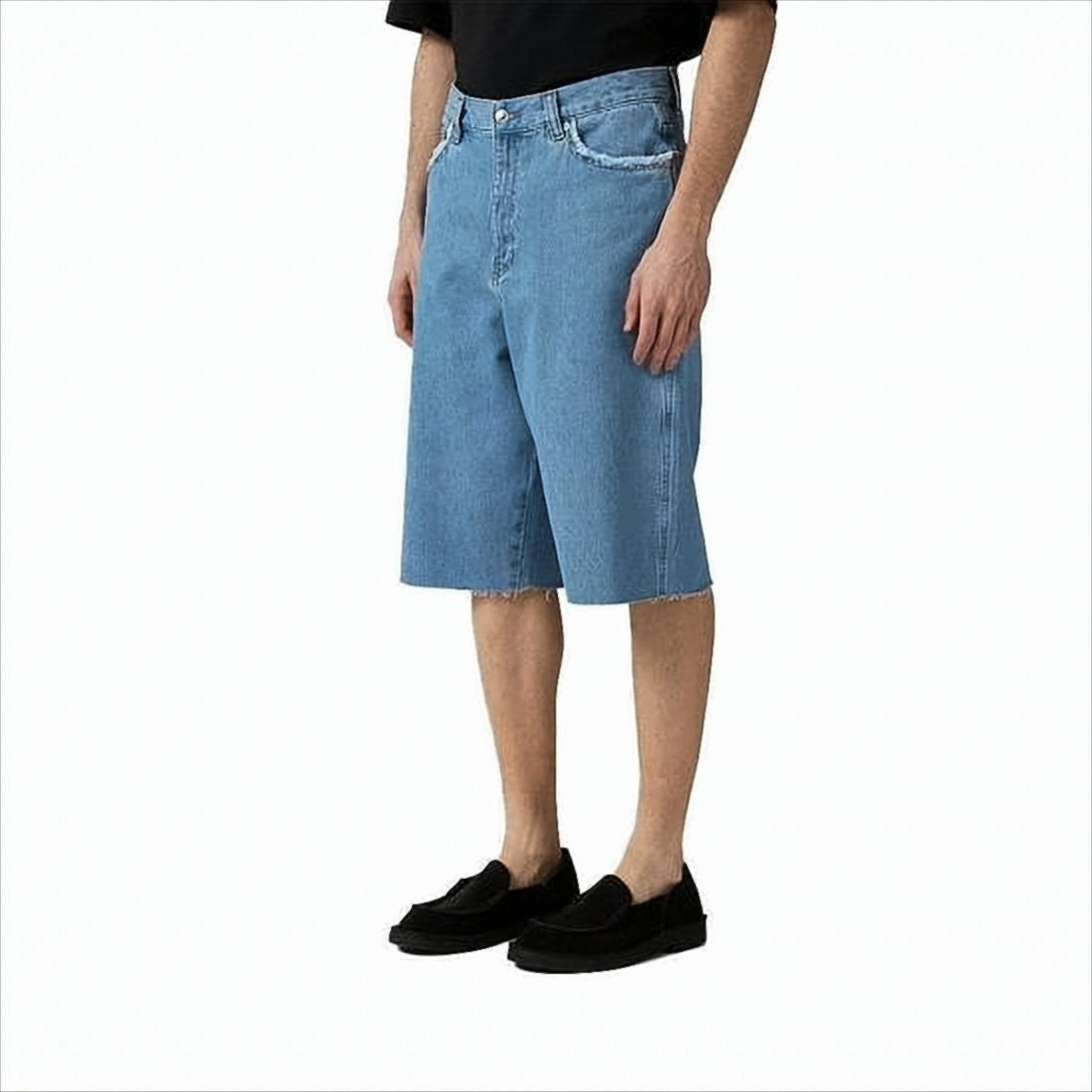 Mid-Length Denim Shorts