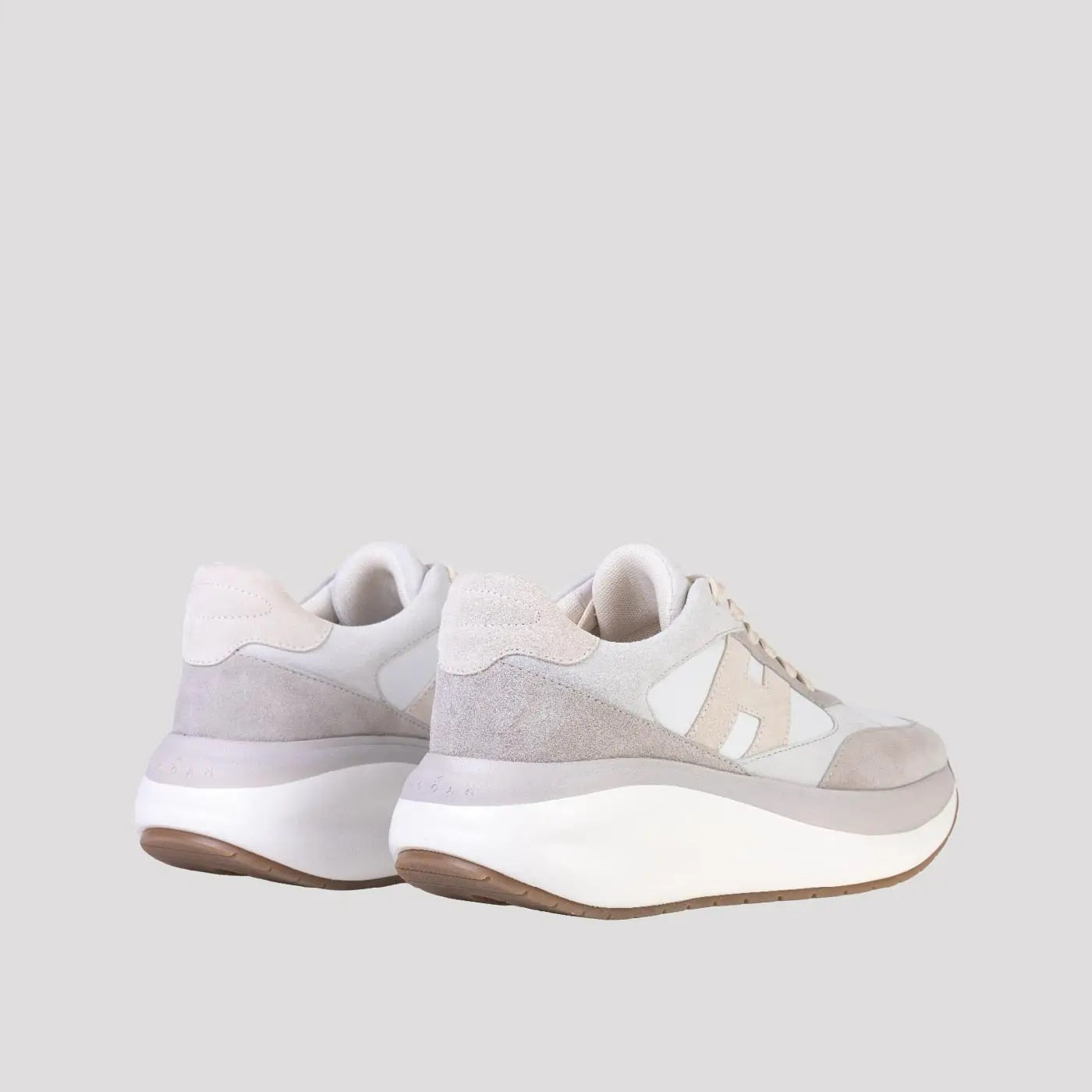 Lace-Up White Sneakers With Iconic 'H' Detail